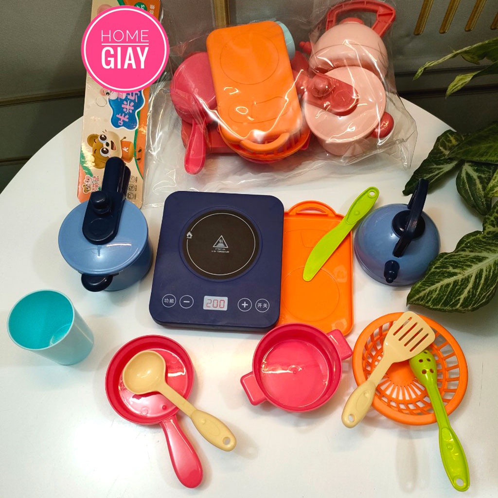 Bộ đồ chơi nấu ăn nhà bếp SHOP HOME GIAY cho bé gái nhiều chi tiết nhựa nguyên sinh an toàn