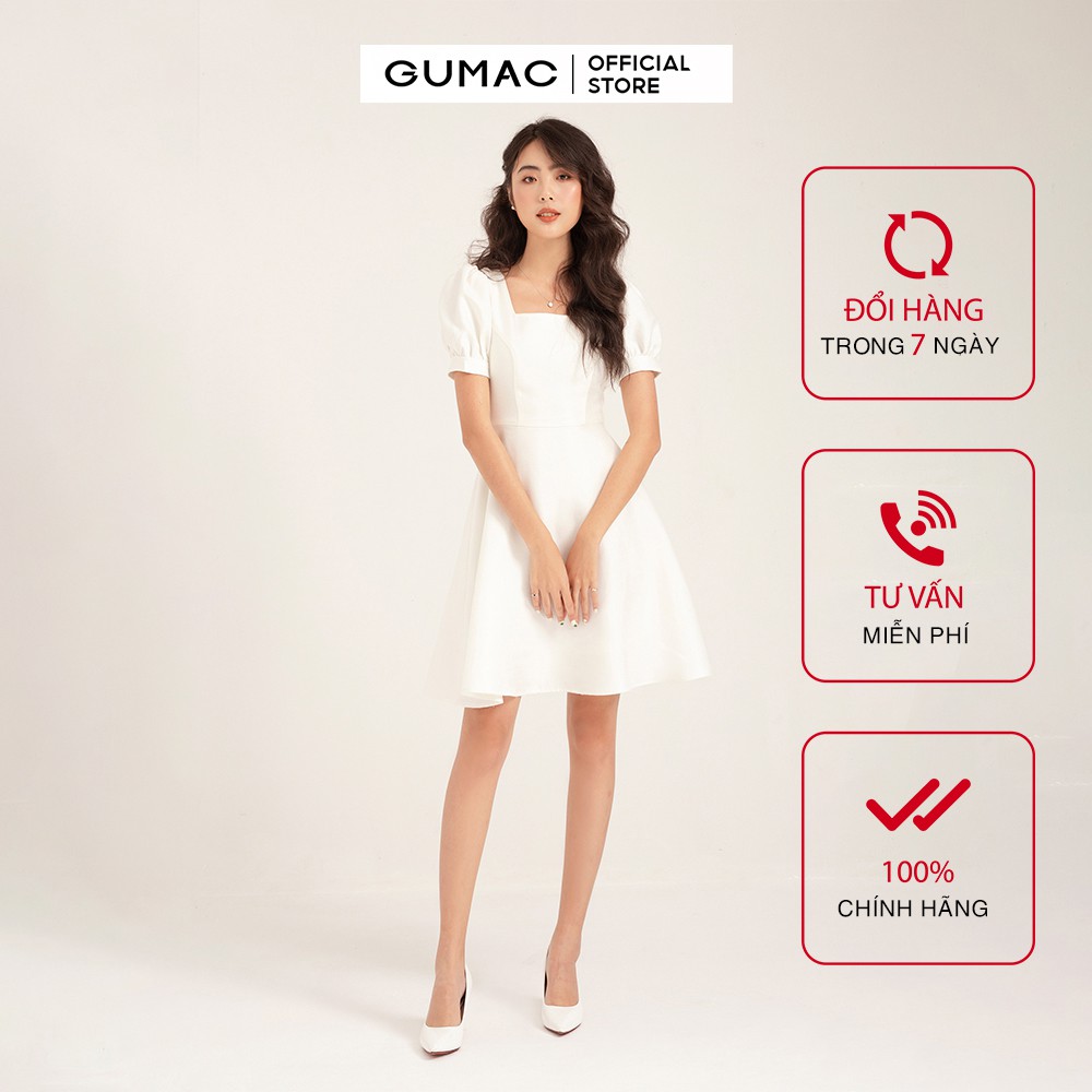 Đầm ôm nữ GUMAC cổ U, form cúp ngực basic, đủ màu đủ size DB168