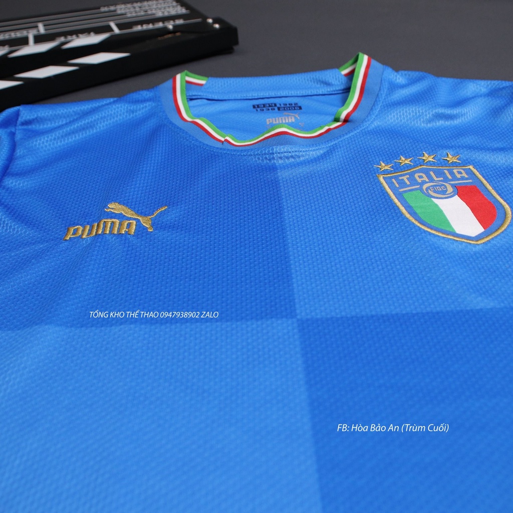 Bộ Quần Áo Đá Banh ĐT Italia/ Ý Áo Xanh Quần Trắng mùa giải 22/23
