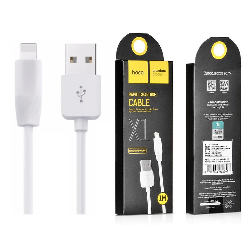 Cáp sạc nhanh Hoco X1 dây nhựa 2.1A, cáp sạc Iphone cổng kết nối Lightning, dài 1m