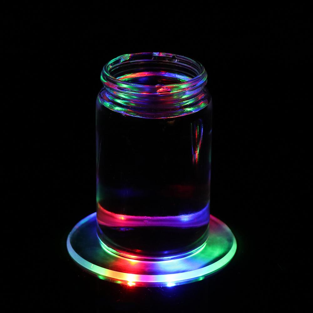 Đế Lót Ly Siêu Mỏng Hình Tròn / Vuông Có Đèn LED Độc Đáo