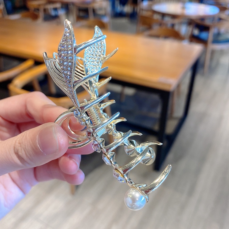 Mới Kẹp Tóc Hình Đuôi Cá Mập Đính Ngọc Trai Giả Phong Cách Hàn Quốc Cho Nữ