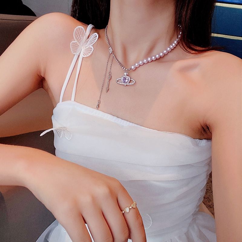 Vòng cổ mặt trái tim đính đá lấp lánh sang trọng cho nữ