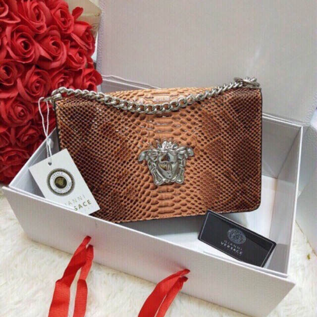 Túi xách nữ VERSACE da giả rắn 22x17x7