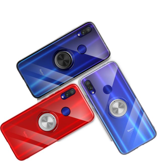 Ốp lưng Redmi Note 7 / 7 Pro dẻo trong giá đỡ kiêm nhẫn ô tô chống sốc chống ố cao cấp
