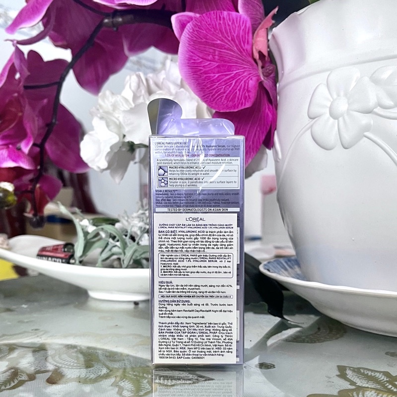 Serum siêu cấp ẩm sáng da Loreal  Paris pure Hyaluronic Acid 1.5% 30ml