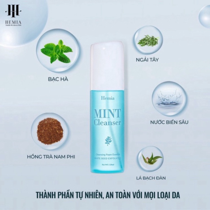 Tinh thể rửa mặt bạc hà Hemia sạch sâu, kiềm dầu, ngừa mụn, dịu nhẹ, an toàn cho da | BigBuy360 - bigbuy360.vn