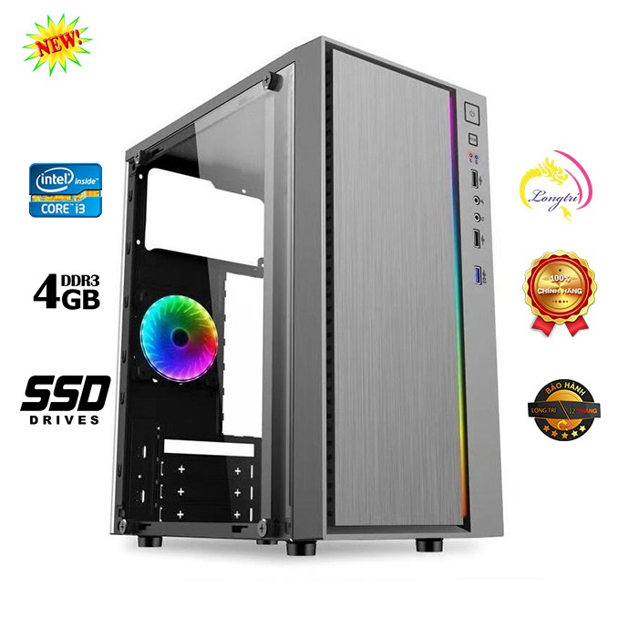 THÙNG CPU I3,4 NHÂN CHẠY KÈM SSD SIÊU MƯỢT MẪU MỚI