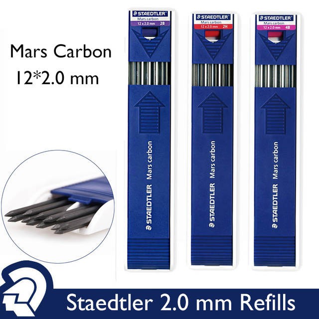 Hộp 12 thanh lõi chì STAEDTLER Mars Carbon 200 Ø2mm (dùng cho bút kẹp lõi 780C)