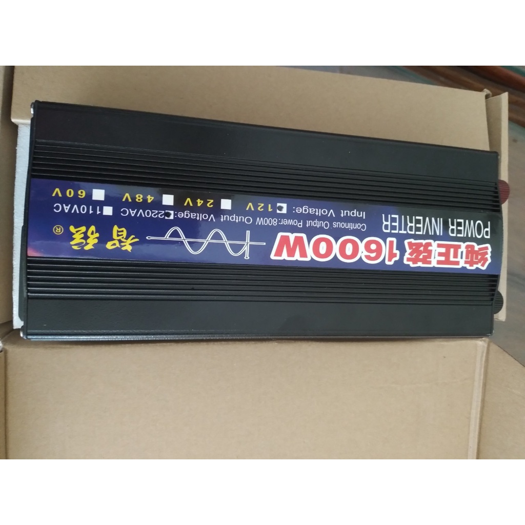 Bộ đổi điện sin chuẩn 1600W 12V sang 220V