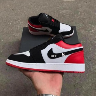 Giày thể thao jordan 🎁 freeship🎁1 đỏ trắng đen thấp cổ, phù hợp cho cả nam và nữ