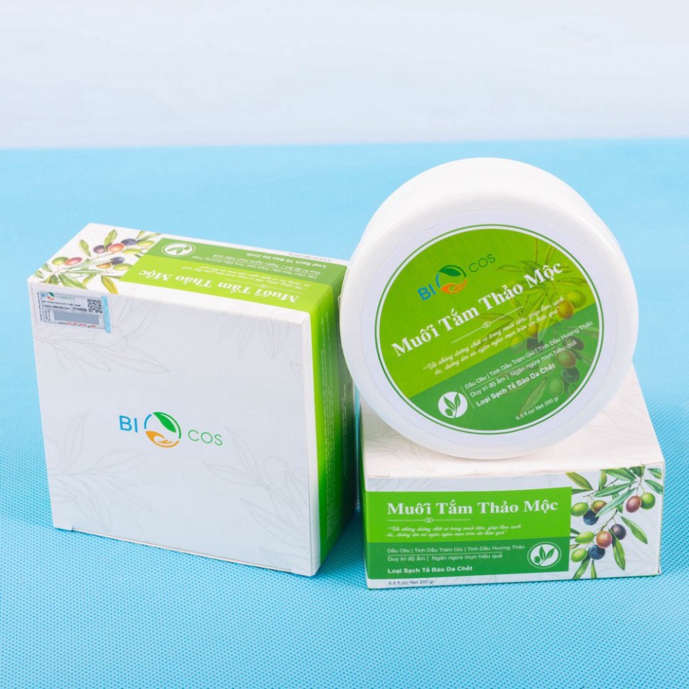 Muối Tắm Thảo Mộc BIOCOS - Tẩy Da Chết, Ngăn Ngừa Mụn, Sáng Da Thơm Mát 200g