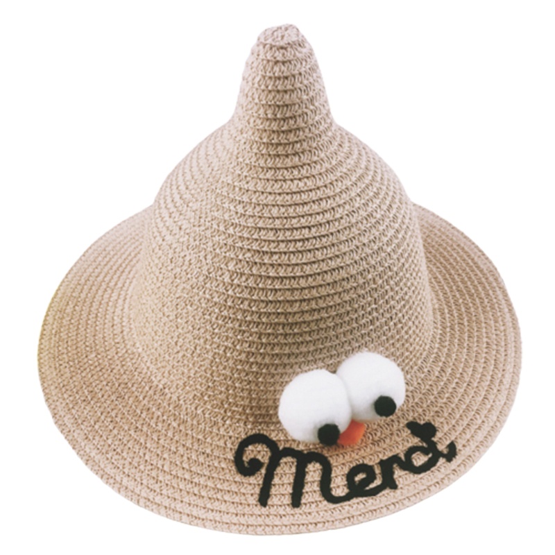 Mũ Rơm Chống Nắng Hình Đôi Mắt To Đáng Yêu Bảo Vệ Cho Bé Gái