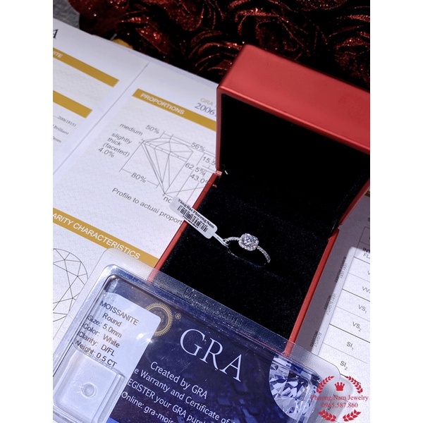 Nhẫn nữ vang trang_10k chủ CZ Moissanite