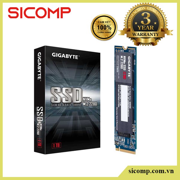 SSD 1TB Gigabyte M.2 NVMe PCIe Gen3x4, new, bảo hành chính hãng 36th