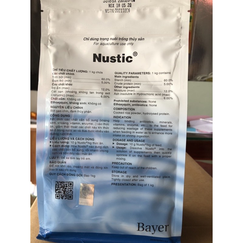 Kết dính bổ sung vào thức ăn -nustic bayer- gói 1kg