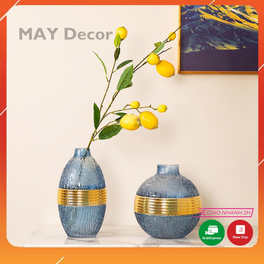 Lọ Hoa Thuỷ Tinh Cao Cấp, Bình Hoa Thủy Tinh Trang Trí Nhà Cửa Decor Nội Thất Sang Trọng | MAY Decor