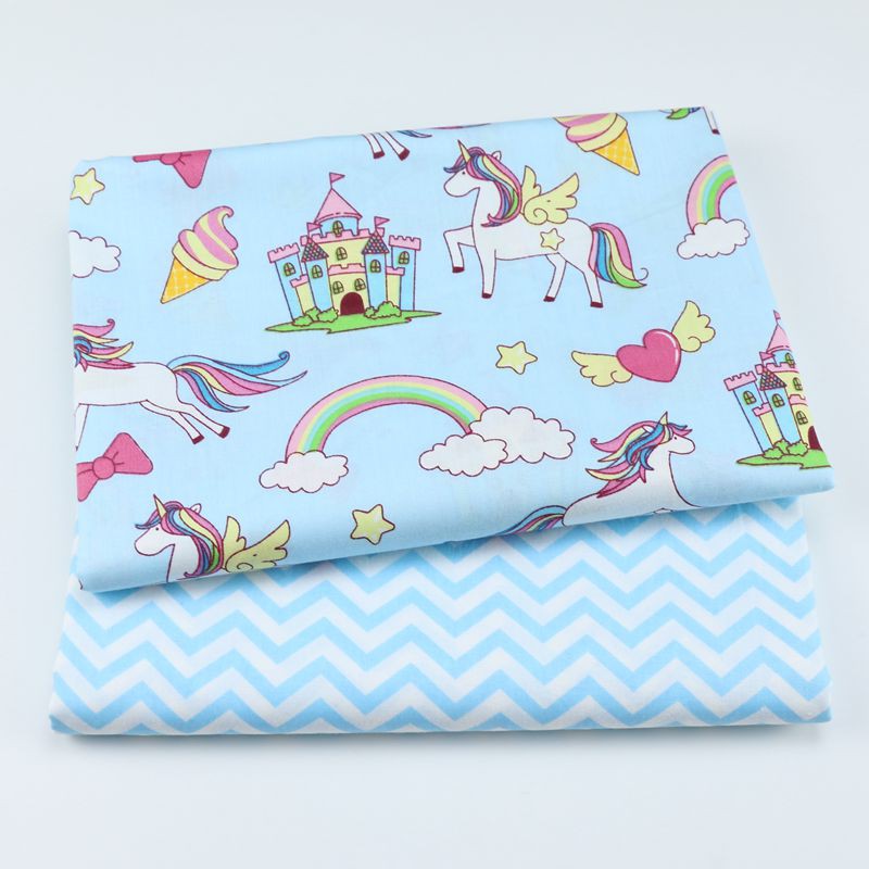 Set 2 Tấm Vải cotton 50cm * 160cm Và 50cm * 80cm In Họa Tiết Động Vật Hoạt Hình Trang Trí Giường Ngủ Trẻ Em diy