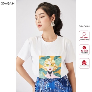  Áo phông nữ cổ tròn in hình 20AGAIN vải cotton co giãn ATA1281