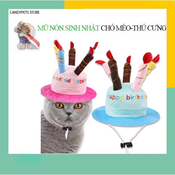 Mũ Nón Sinh Nhật Cho Chó Mèo Thú cưng CANDYPETS MM02
