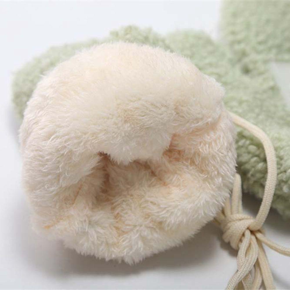 Găng Tay Lông Nhung Mềm Mại Dày Dặn 15H Phong Cách Lolita Dễ Thương Có Dây Đeo Dành Cho Nữ