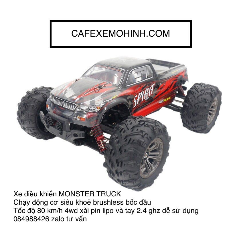 Xe điều khiển Monster Truck Spirit 60km bản Brushless Version