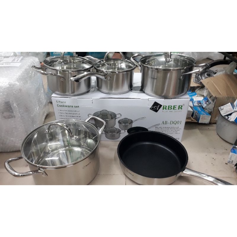 Bộ nồi inox cao cấp Arber 5 món AB ĐQ01