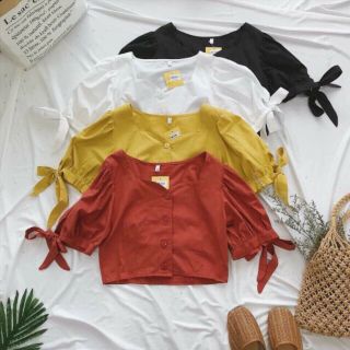 ÁO CROPTOP TAY NƠ