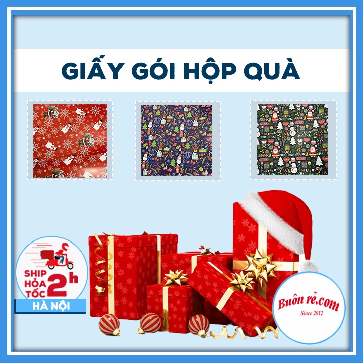 Giấy gói quà Noel nhiều màu sắc xinh xắn, dày dặn - Giấy bọc quà Giáng sinh nhiều họa tiết bắt mắt 01511