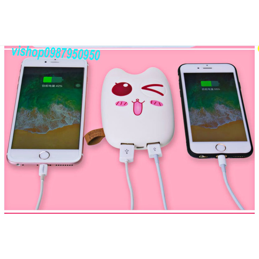 SẠC DỰ PHÒNG MÈO MENG MENG NHÁY MẮT cute-sạc dự phòng hình thú dễ thương