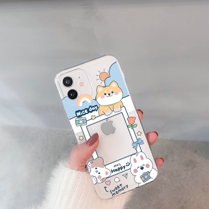 Ốp lưng iphone trong cạnh vuông BVC Shiba nhét ảnh 6plus/6/6splus/7/7plus/8/8plus/x/11/12/pro/max/plus/promax-Awifi D1-7 | BigBuy360 - bigbuy360.vn