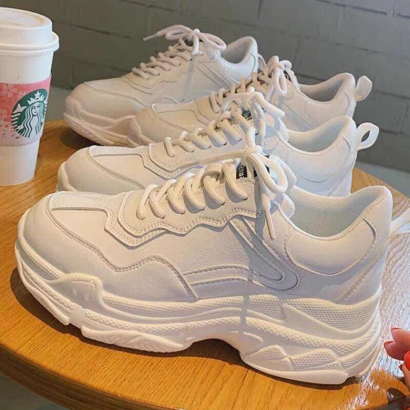 GIÀY SNEAKER NỮ TRẮNG ĐỘN ĐẾ KIỂU DÁNG HÀN QUỐC MẪU HOT | BigBuy360 - bigbuy360.vn