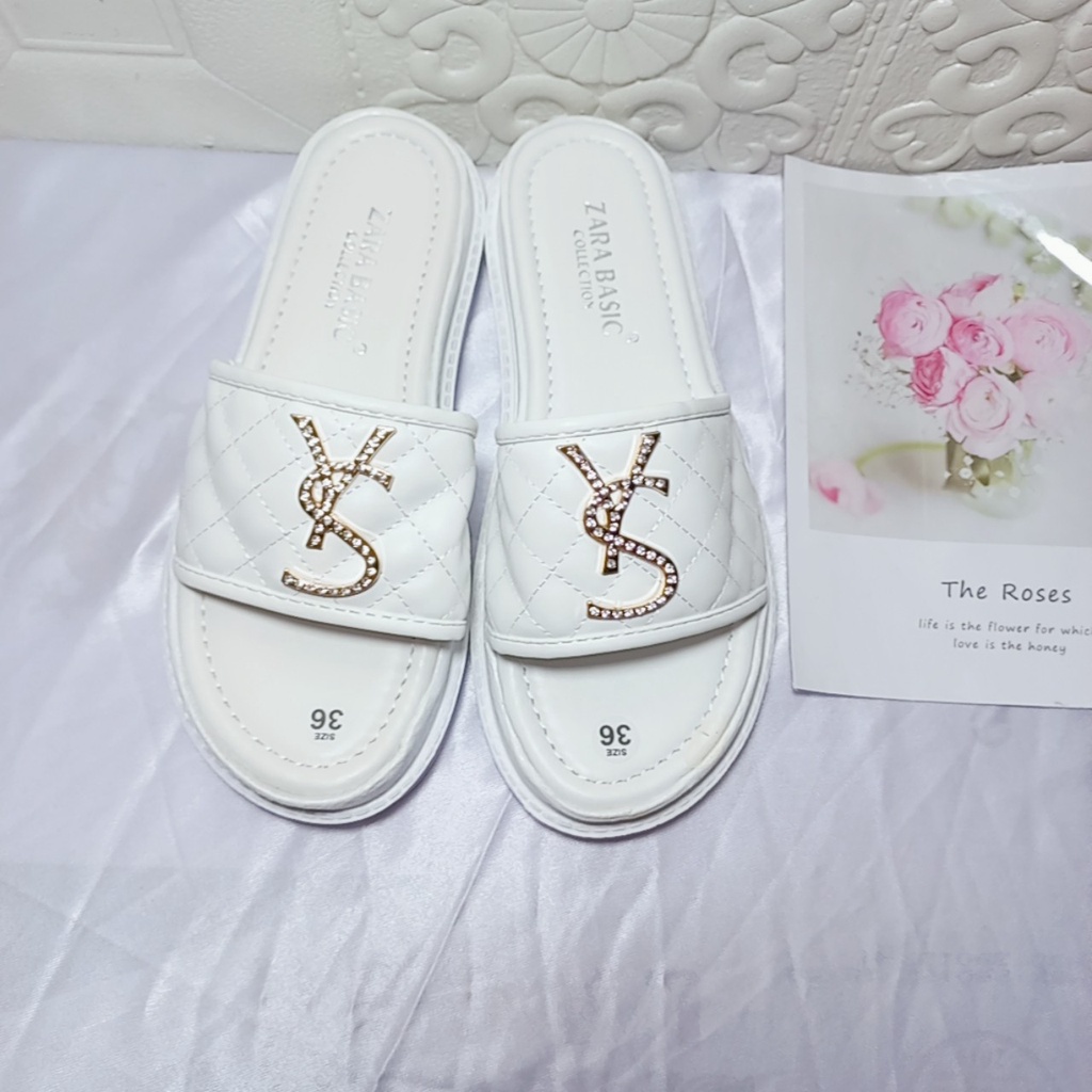 Dép bánh mì quai ngang bản rộng chữ YS đế cao tôn dáng phong cách hàn quốc ulzzang mã DYS MINHTUYETSHOES