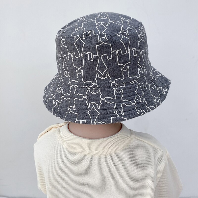 Nón Tai Bèo Vải Cotton Mềm Chống Gió In Hoạt Hình Thời Trang Xuân Thu Cho Bé