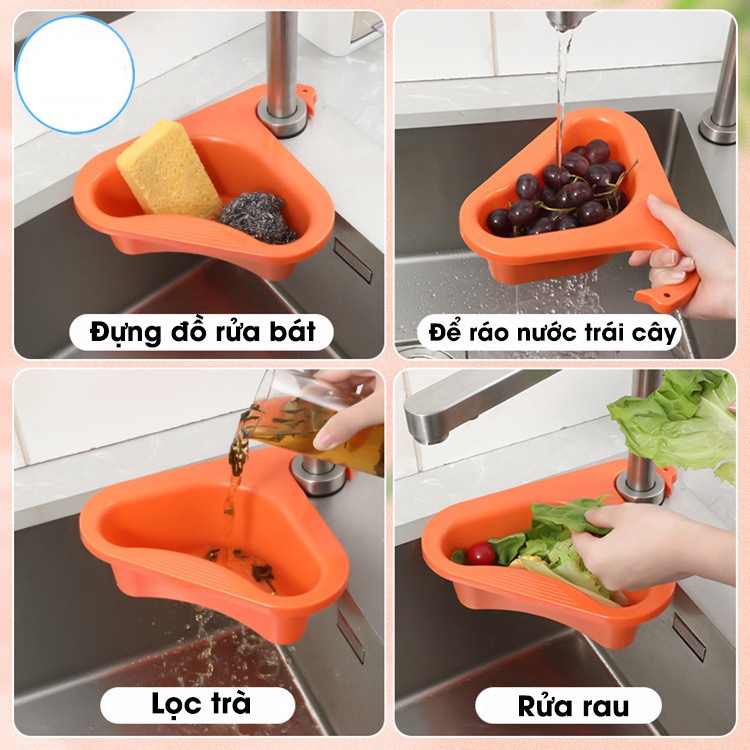 Khay Lọc Rác, rửa hoa quả Gắn Bồn Rửa Chén Đa Năng tiện lợi - giao màu ngẫu nhiên