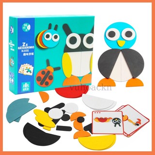 Đồ chơi tranh ghép hình Montessori Fun Board Giúp Bé Phát Triển Sáng Tạo