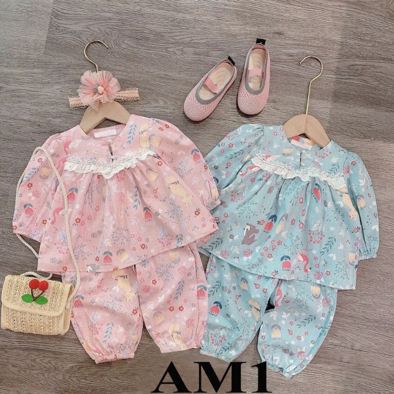 Bộ quần áo bé gái - Bộ Pijama babydoll siêu xinh cho bé gái 1-5 Tuổi