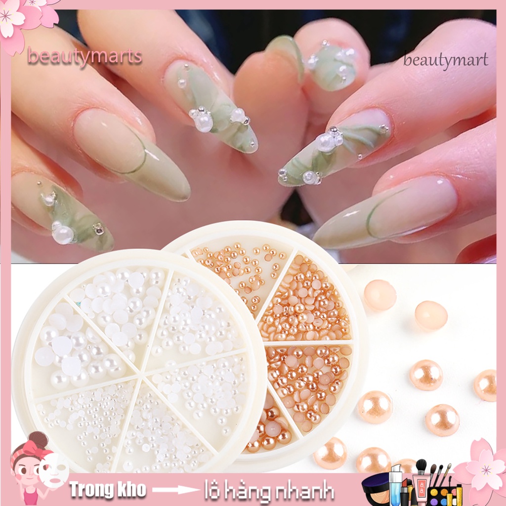 [Hàng mới về] Hạt Ngọc Trai Giả Nửa Hình Bán Nguyệt 3D Nhiều Màu Dùng Trang Trí Móng Tay Nghệ Thuật Diy