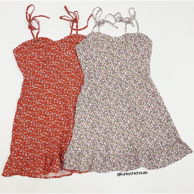 Đầm hoa 2 dây vintage