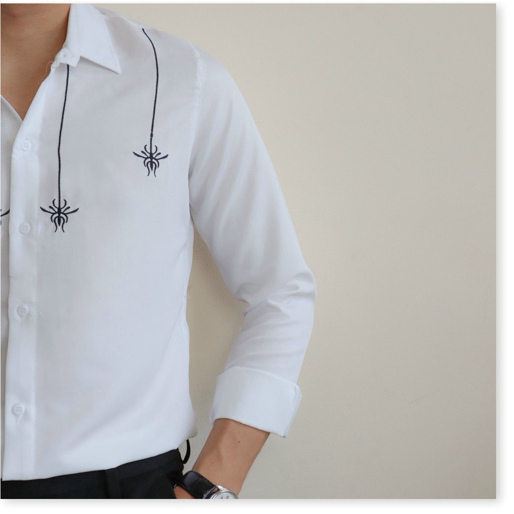 Áo sơ mi in thêu dài tay nam cực đẹp phong cách hàn quốc cho các bạn trẻ KME FASHION