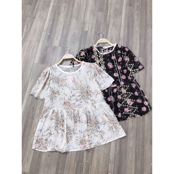 Áo Bầu Thêu Hoa Baby Doll Siêu Xinh (50-75KG) - BAO CHẤT - ẢNH THẬT SHOP CHỤP