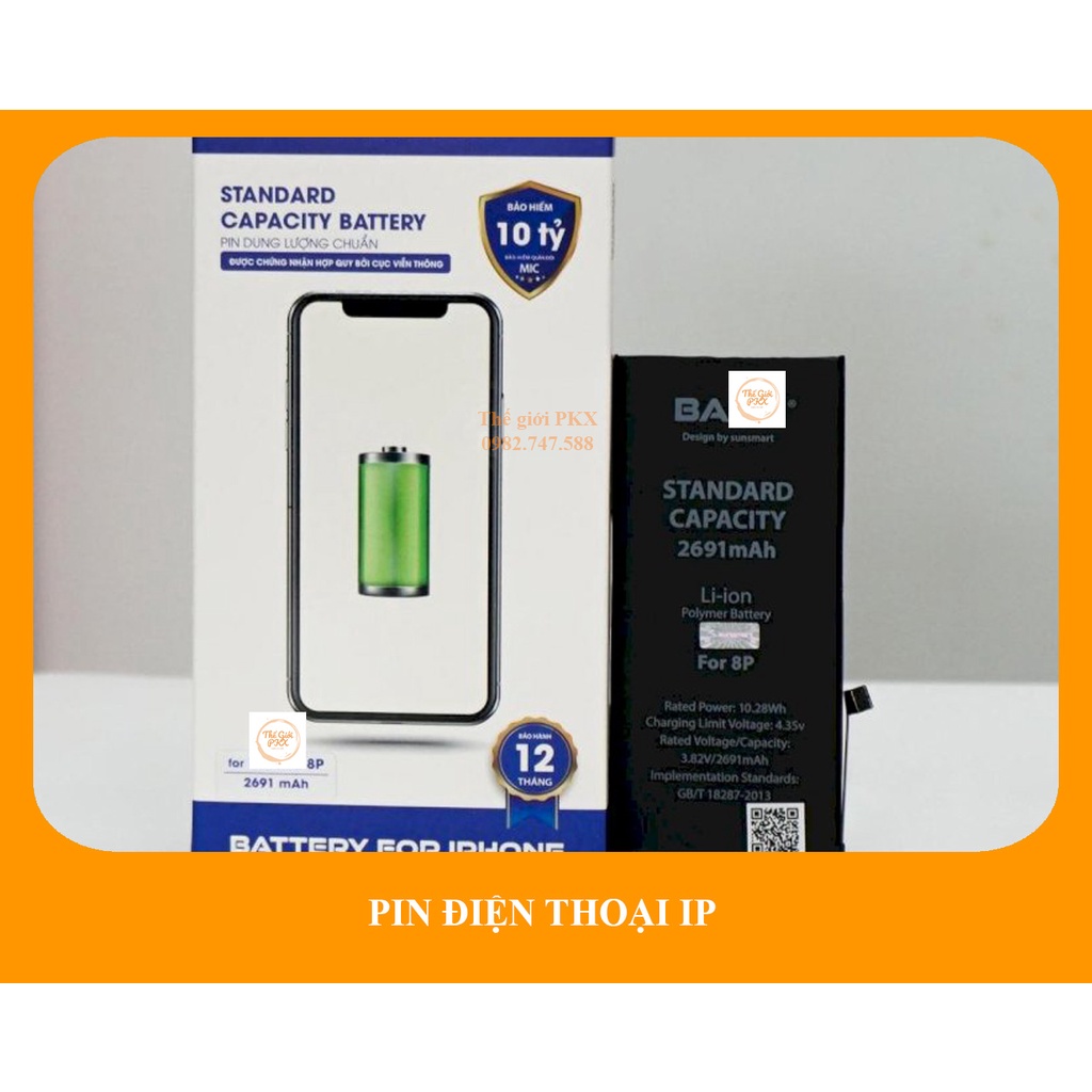 Pin IP5/5s/6/6s/6+/6s+/7/7+/8/8+/X/XSMax BASU tiêu chuẩn xuất khẩu EU