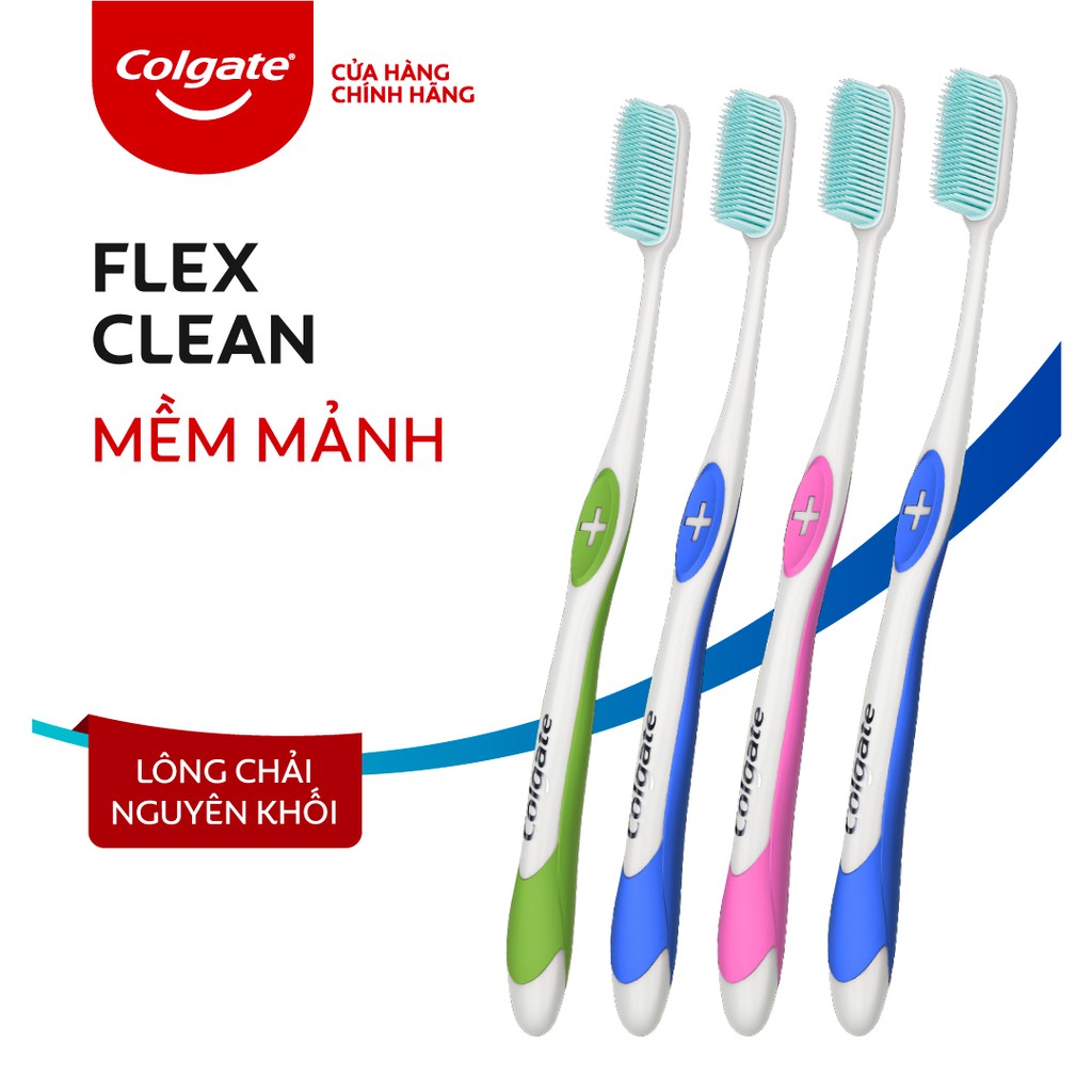 Bộ 4 Bàn chải đánh răng Colgate SlimSoft Flex Clean mềm mảnh sạch toàn diện