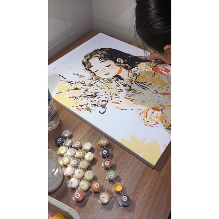 Tranh Sơn Dầu Số Hóa tự tô DIY Đã Căng Khung Khổ 40x50cm, Mẫu Mỹ Nữ Siêu Đẹp | BigBuy360 - bigbuy360.vn