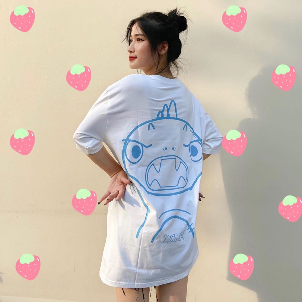 [Mã BMLTA50 giảm 50K đơn 150K] Áo thun Angry khủng long RAWR màu trắng XXME