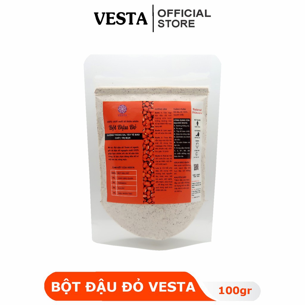 Combo 3 Trắng Da Vesta Bột Trà Xanh &amp; Nghệ &amp; Đậu Đỏ