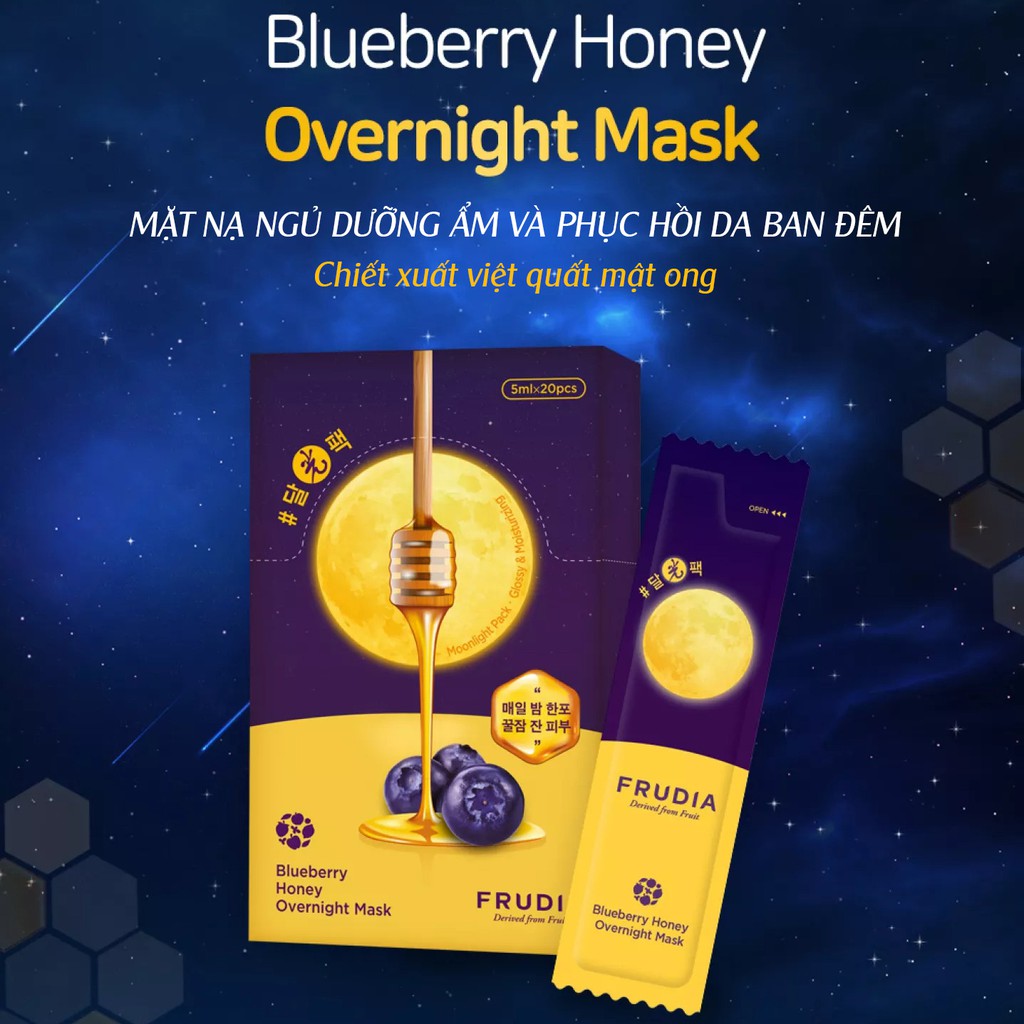 FRUDIA - Mặt nạ ngủ Việt quất Mật ong Frudia Blueberry Honey Overnight Mask 5ml