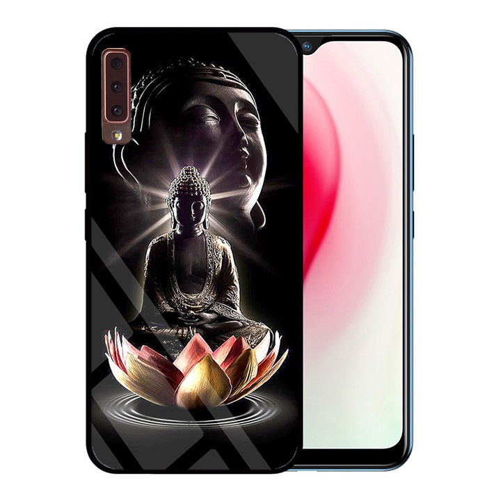 &quot;Ốp lưng Samsung A7 2018 &quot; Mặt kính 3D sang trọng_Không Nhòe, Không Phai Hình ( Tim shop )