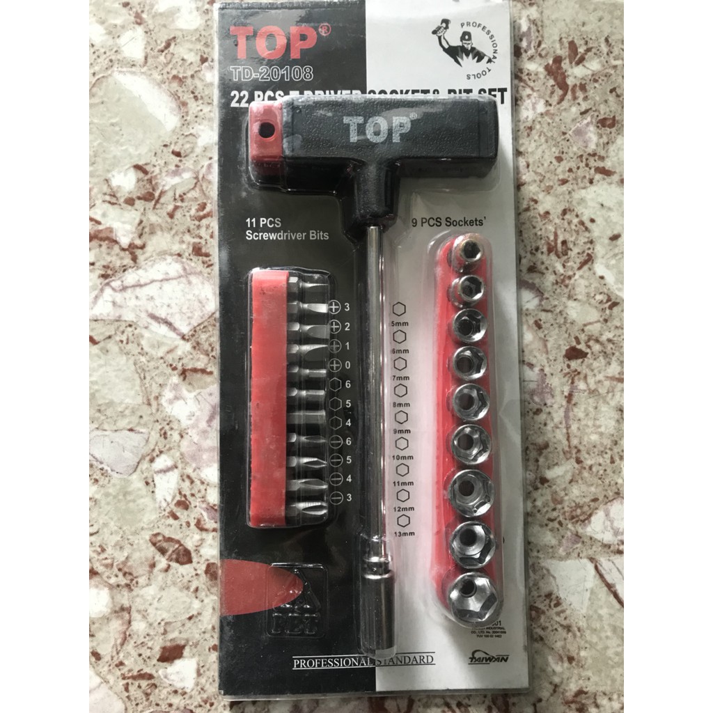 Bộ Típ + Đầu Vít Đủ Loại 1/4 Chính Hiệu TOP Không Phải hàng 30 Ngàn