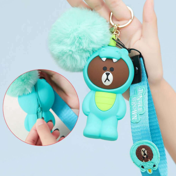 Móc khoá Silicon dạng túi hình nhân vật hoạt hình đáng yêu